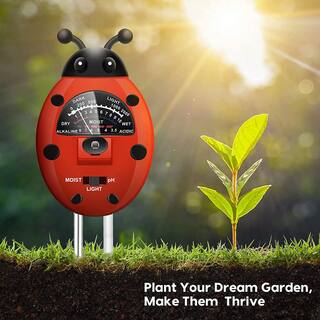 3-in-1 Soil Tester Kit with Plant Moisture Light and pH Tester (No Batteries Required) Colorful Ladybug Shape B08ZCQPBF2