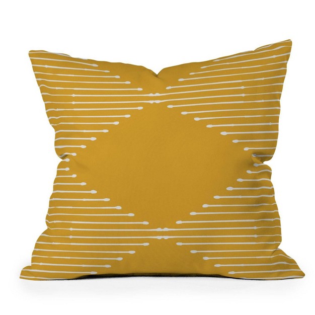 Summer Sun Home Art Geo Square Throw Pillow Yellow Deny Designs