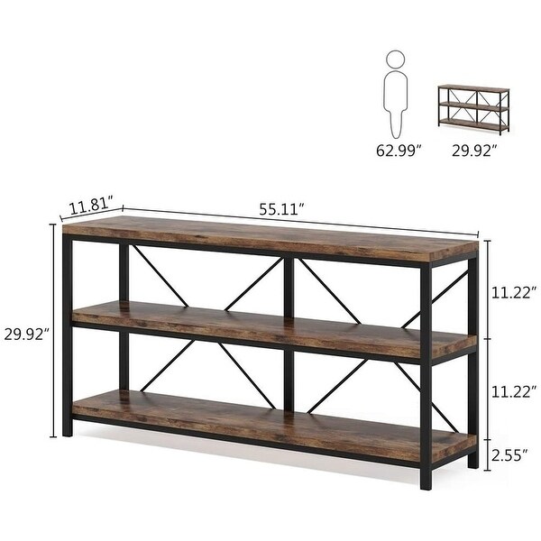 Sofa Console Table， 3 Tiers TV Console Stand， Entryway Table