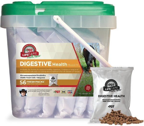 Formula 707 Digestive Health Hay Flavor Pellets Horse Supplement， 56 count