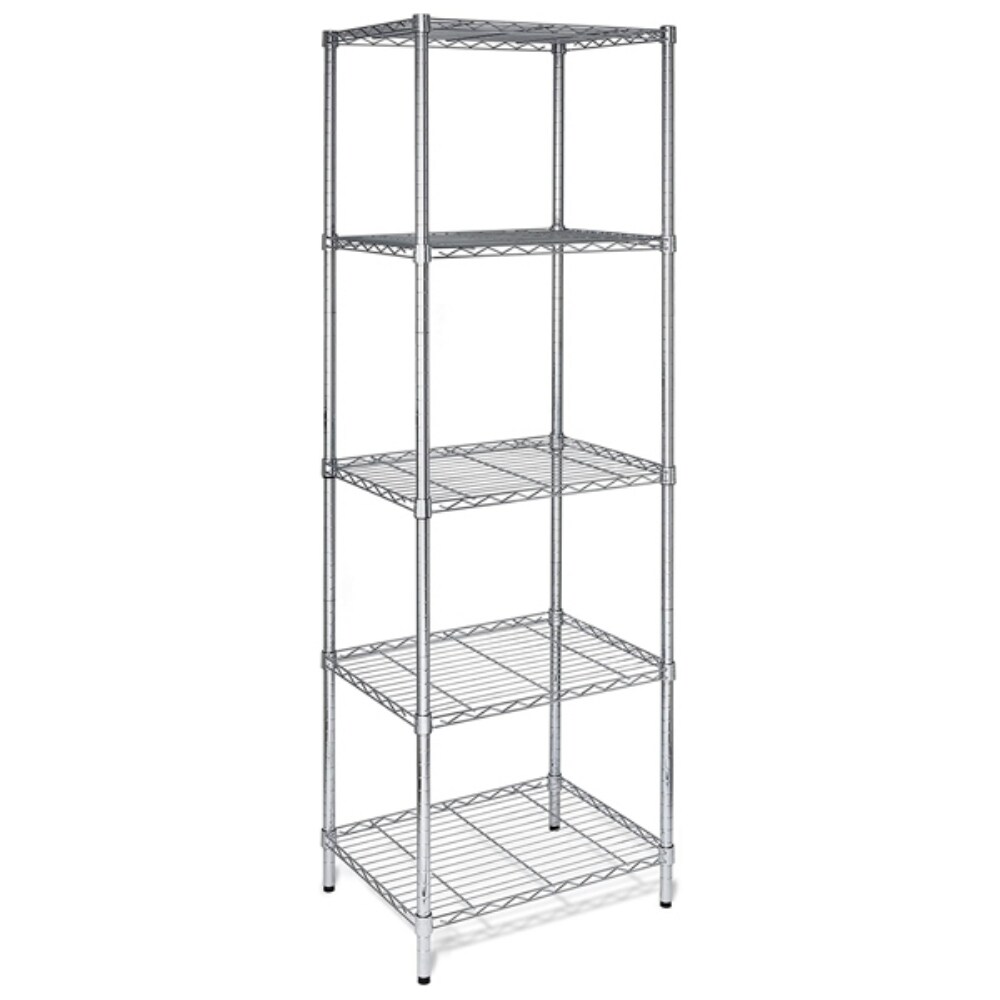 5 Tier Chrome Shelving Unit   (21.65 x 17.72 x 70.87)\