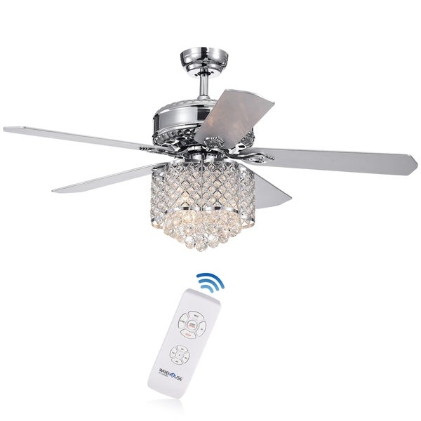 Deidor 52-inch Chrome Ceiling Fan with Crystal Chandelier Shopping - The Best Deals on Ceiling Fans | 27775532