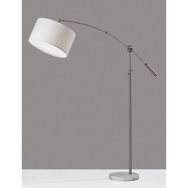 Adler Arc Lamp Brushed Steel Adesso