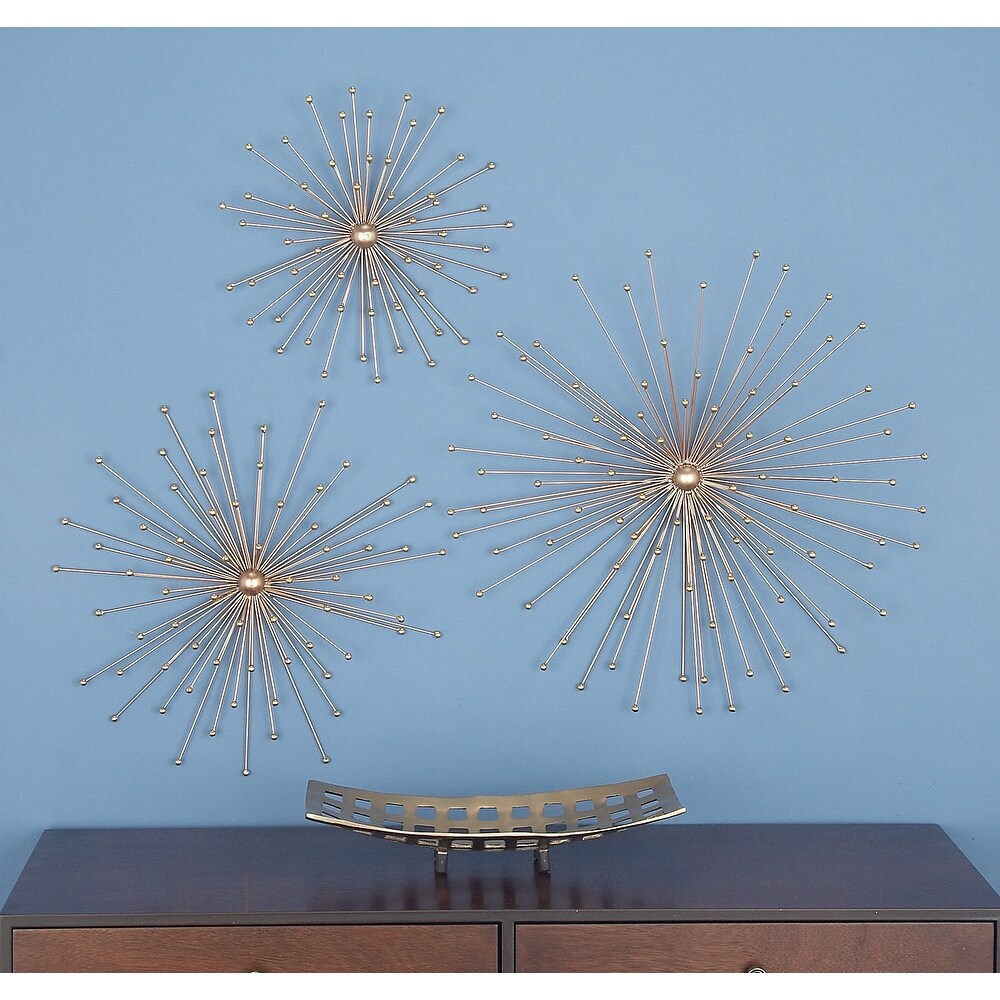 Gold Metal 3D Starburst Wall Decor (Set of 3)   Small