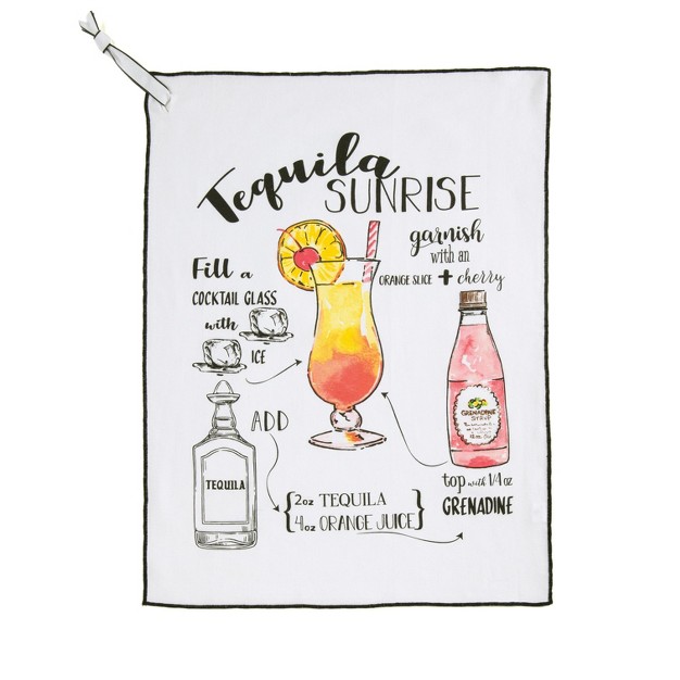 Shiraleah Tequila Sunrise Recipe Tea Towel