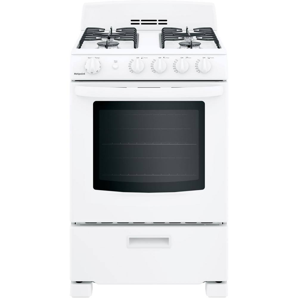 Hotpoint 24 in. 2.9 cu. ft.  Freestanding Gas Range in White RGAS300DMWW