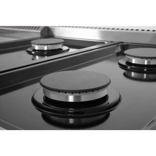 Thor Kitchen 48 in. 6.8 cu. ft. Double Oven Gas Range in Stainless Steel with Griddle and 6-Burners LRG4807U