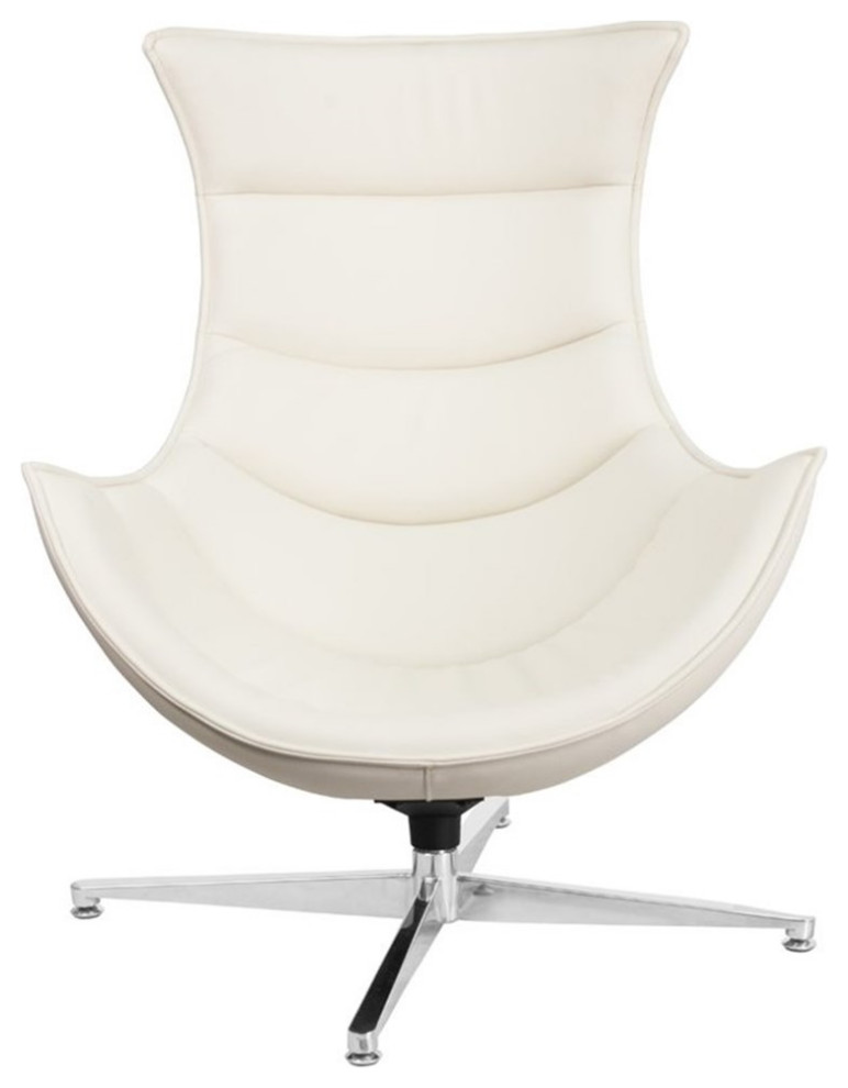 Flash Furniture Leather Cocoon Chair in White   Modern   Armchairs And Accent Chairs   by Homesquare  Houzz