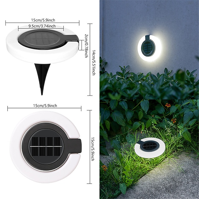 LED Solar Lawn Lights Outdoor Waterproof Folding Aperture Solar Powered Buried Street Lamp Garden Villa Decorative Solar Light 1pc/4pcs