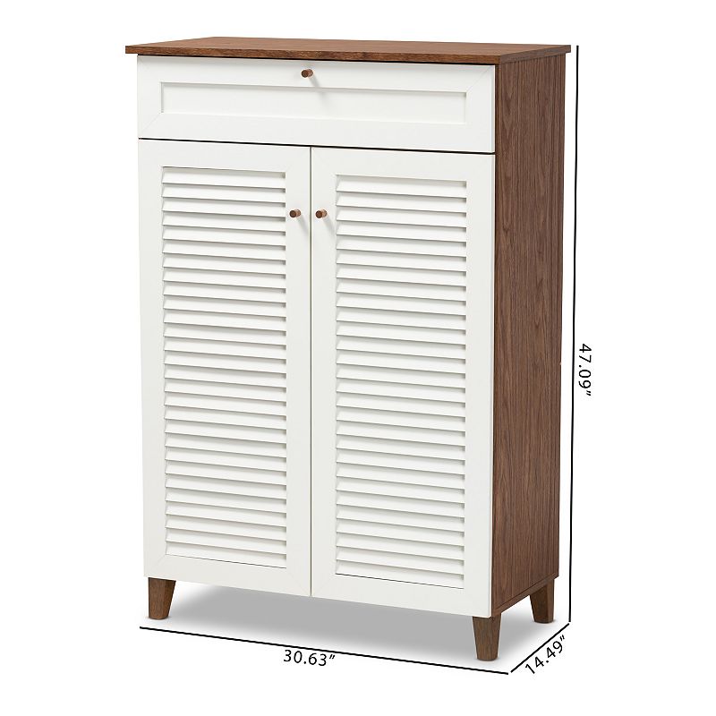 Baxton Studio Coolidge 5-Shelf Shoe Storage Cabinet