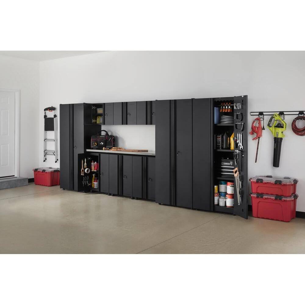 Husky 10-Piece Regular Duty Welded Steel Garage Storage System in Black (163 in. W x 75 in. H x 19 in. D) GS16210-3DSS