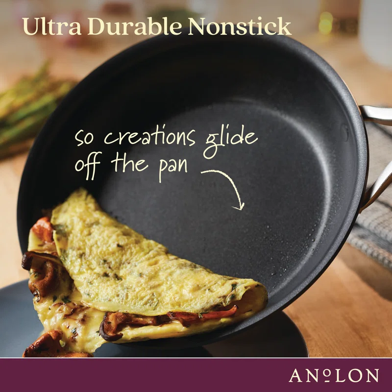 Anolon 81389 Allure Hard Anodized Nonstick Wok/Stir Fry Pan， 12 Inch， Dark Gray