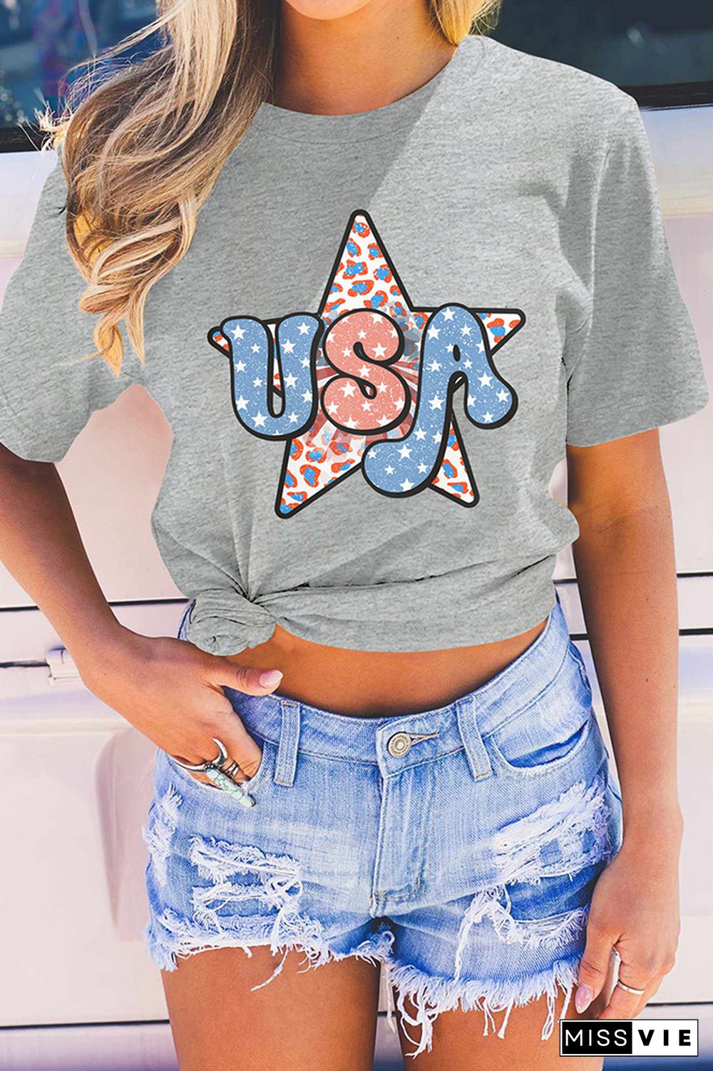 Independence Day USA Star Graphic Tee