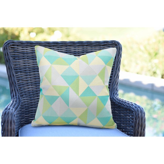 Astella Pacifica Square Indoor Outdoor Throw Pillow Ruskin Lagoon