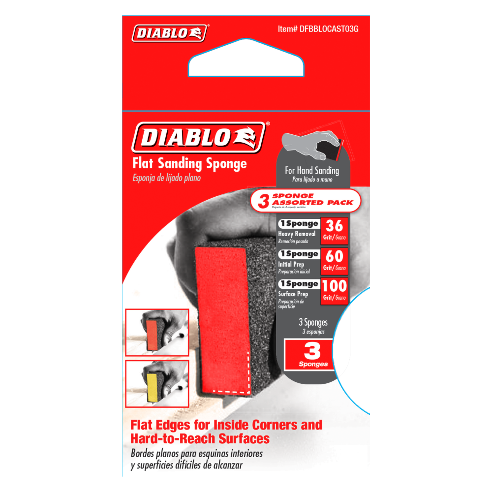 Diablo Tools Flat Sanding Sponge Assorted Pack