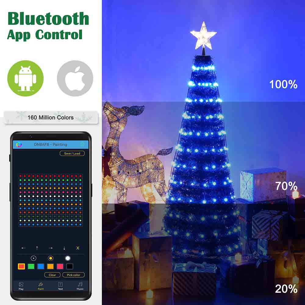 Yescom Pre-lit Artificial Christmas Tree Remote & APP Control