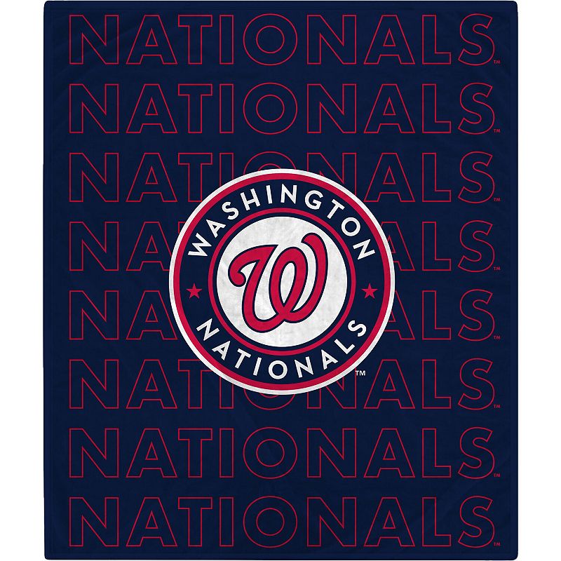 Washington Nationals 60 x 70 Echo Wordmark Plush Blanket