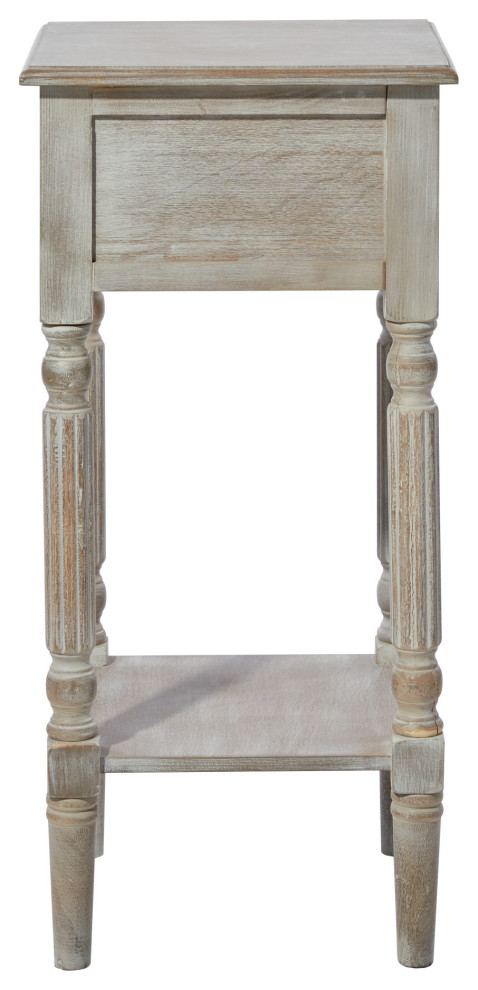 Farmhouse White Wood Accent Table 96325   French Country   Side Tables And End Tables   by Brimfield  ampMay  Houzz