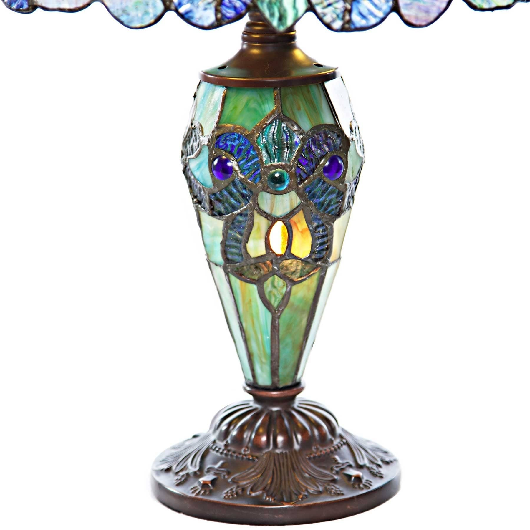 Gracewood Hollow  Khelladi 20"H Stained Glass Multicolored Magna Carta Table Lamp - 14"L x 14"W x 20"H