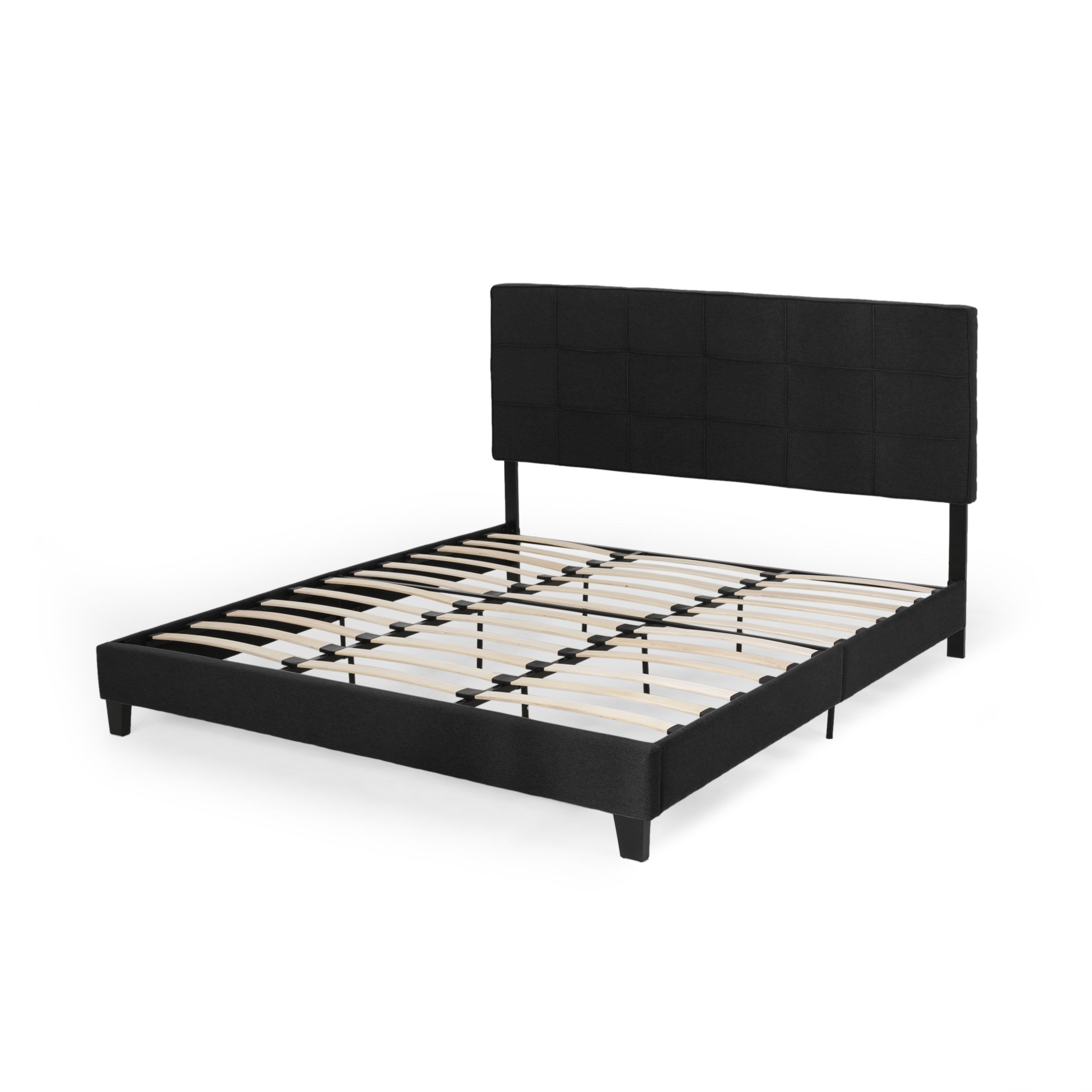 Salome Contemporary Upholstered King Bed Platform