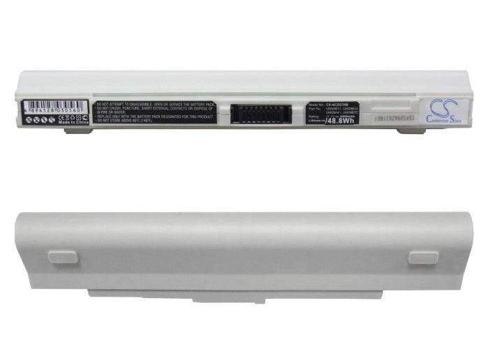 Acer Aspire One 531 Aspire One 751 A White 4400mAh Replacement Battery BatteryClerkcom Laptop and Notebook