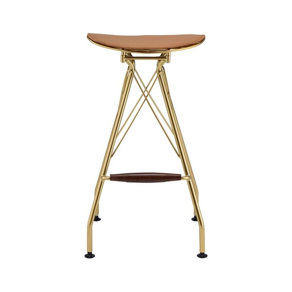 ACME Dragea Bar Stool in Whiskey and Gold (Set of 2)