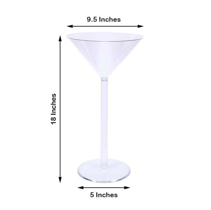 4 Pack Clear Plastic Martini Glass Flower Vases, Wedding Centerpieces 18