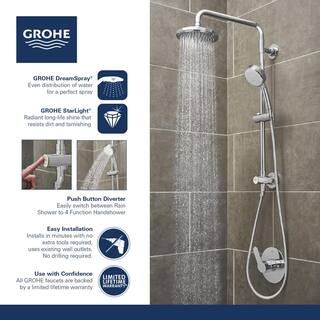 GROHE Vitalio 5-spray 7 in. Dual Shower Head and Handheld Shower Head in Chrome 26520000