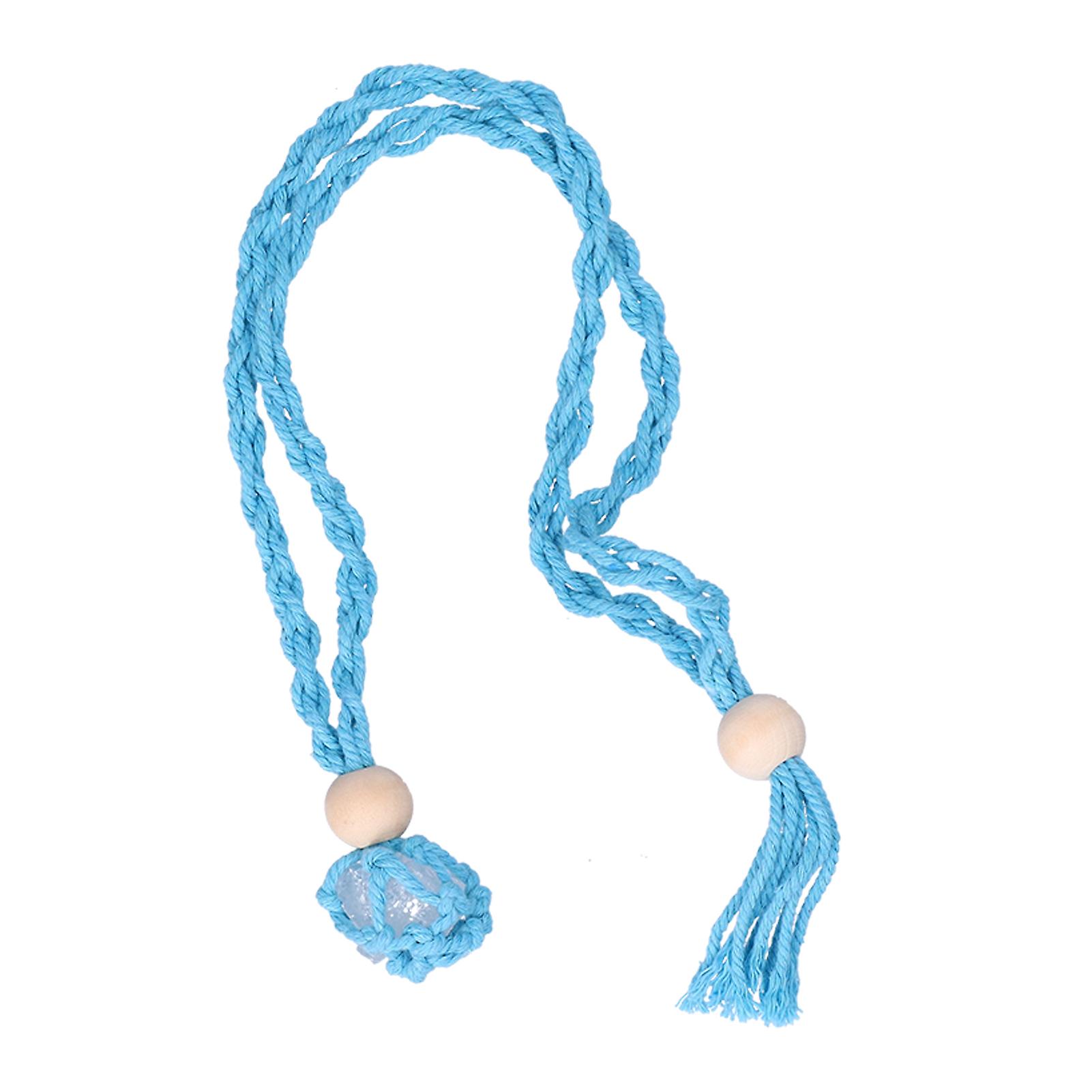 3pcs Net Bag Necklace Empty Stone Holder Rope Replacement Adjustable Necklace Cord For Crystals Quartz Stone Holderlight Blue