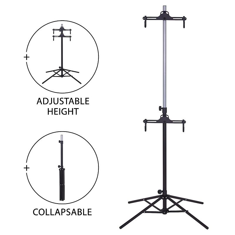 RaxGo Freestanding and Foldable Design， Adjustable Bike Storage Rack for 2 Bikes