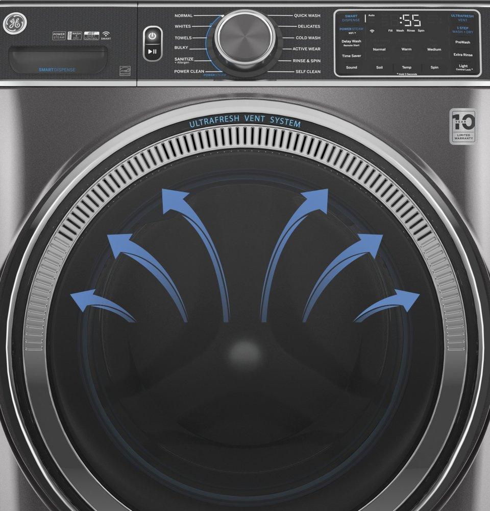 Ge Appliances GFW550SSNWW Ge® 4.8 Cu. Ft. Capacity Smart Front Load Energy Star® Washer With Ultrafresh Vent System With Odorblock™ And Sanitize W/Oxi