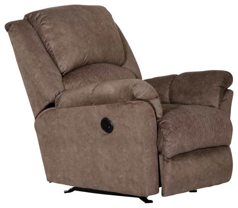 Macon Power Rocker Recliner in Portabella Brown Polyester Fabric   Transitional   Recliner Chairs   by Homesquare  Houzz