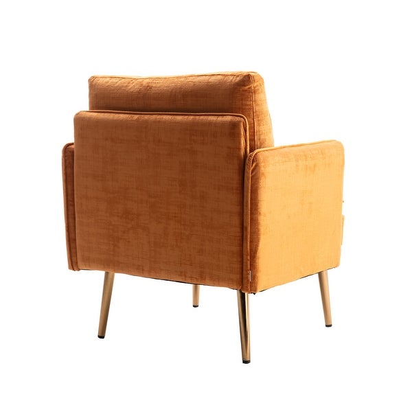 Velvet Upholstered Tufted Accent Chair With Rose Golden feet