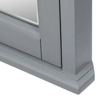 Home Decorators Collection Hamilton 27 in. H x 20 in. W Corner Wall Cabinet in Grey 0567700270