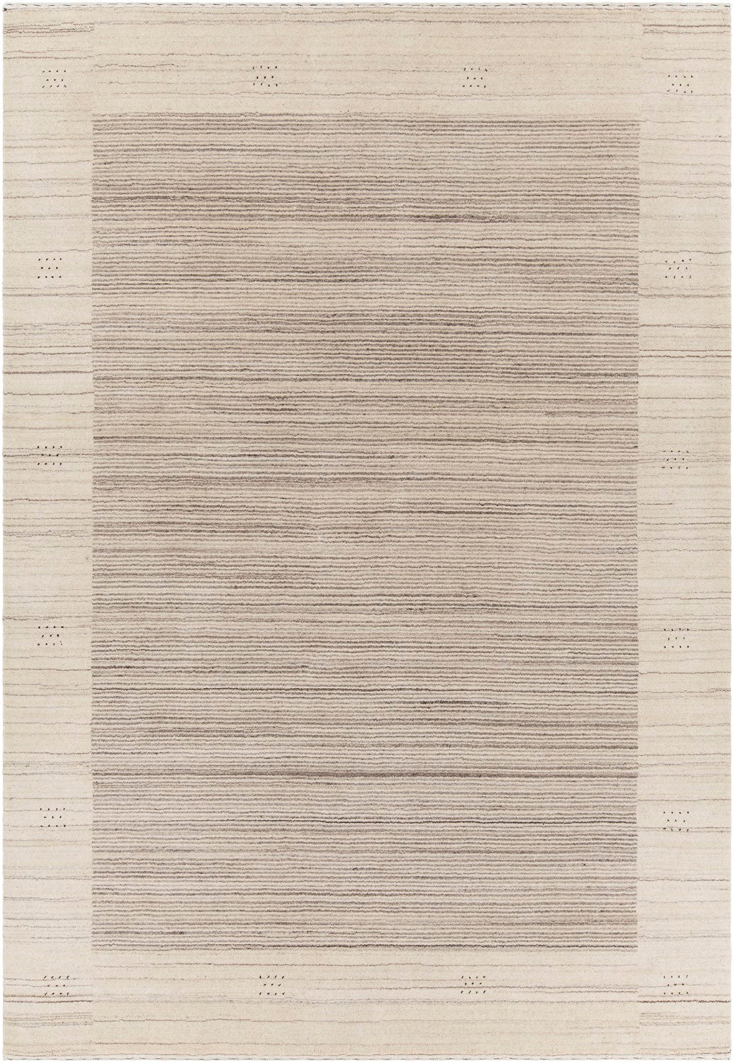 Elantra Beige/Brown Hand Knotted Wool Rug