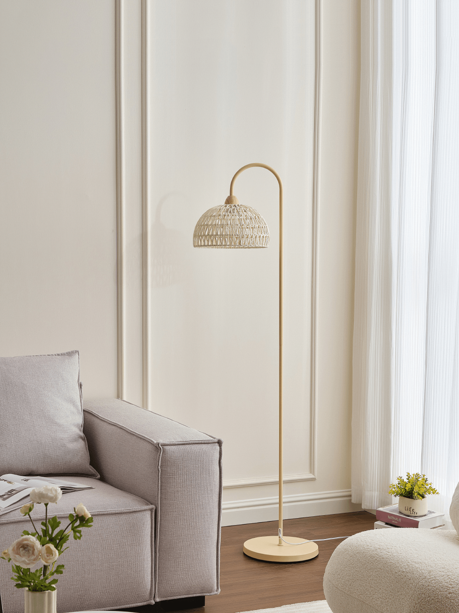 Rattan Arch Floor Lamp