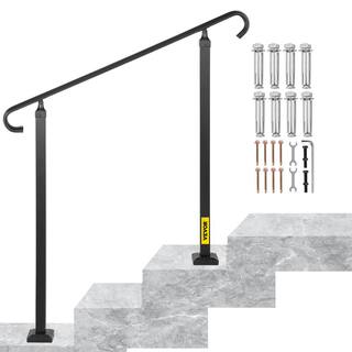 VEVOR Outdoor Stair Railing Fit 2 or 3 Steps Alloy Metal Handrail Front Porch Flexible Handrail Picket Step Rail LZKDJLZFSHSM1TN97V0