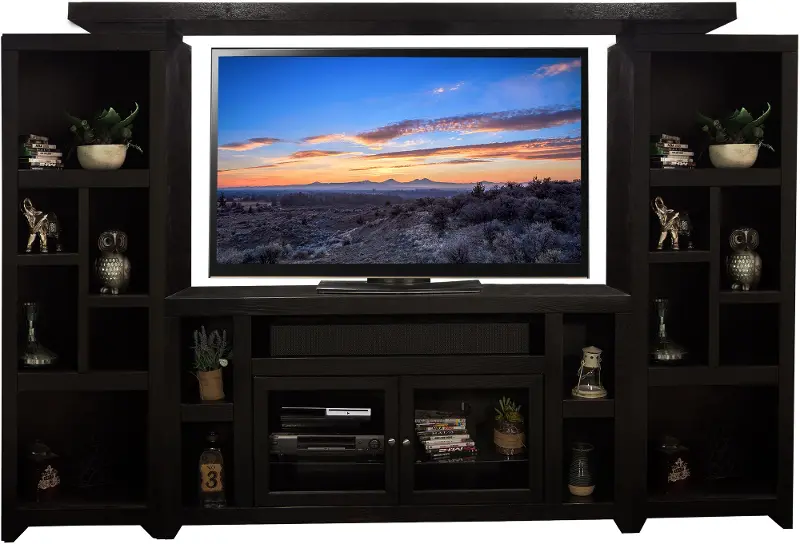 Skyline Mocha Black 4 Piece Sturdy Entertainment Center