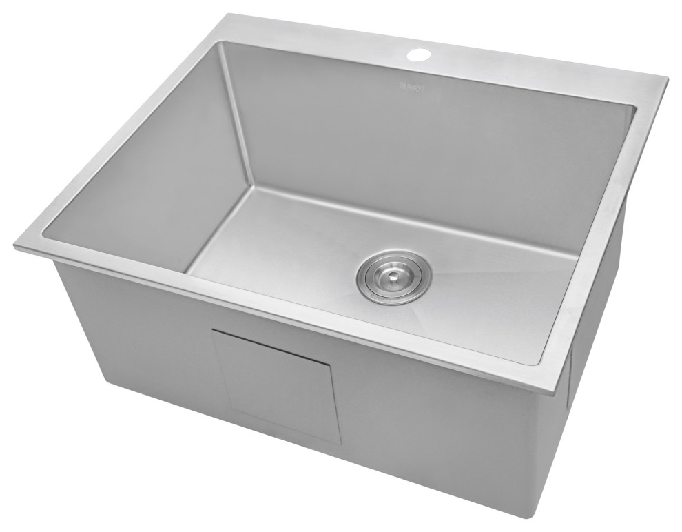 Topmount Laundry Utility Sink 27 quotStainless Steel  RVU6027   Modern   Utility Sinks   by Ruvati  Houzz