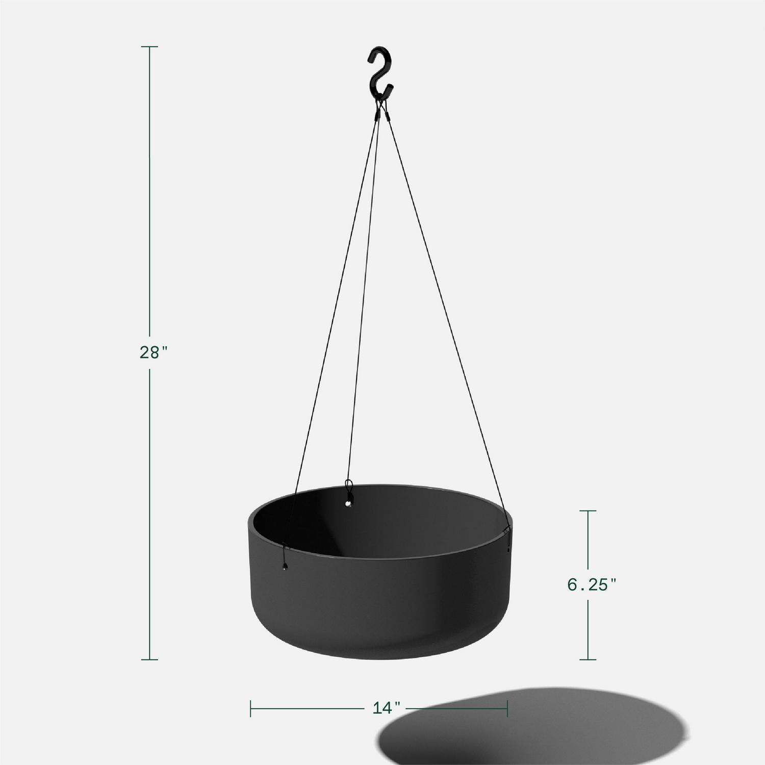 Veradek Pure Series 15 Round Hanging Planter with Crack Proof Construction