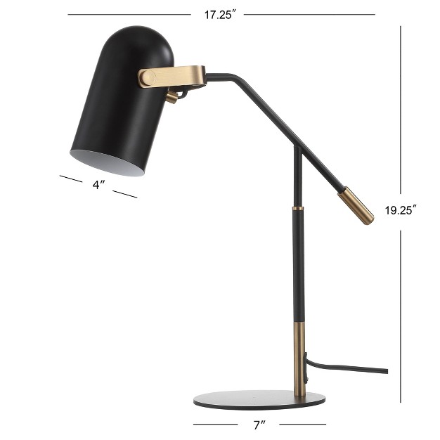 Metal Edison Task Lamp includes Led Light Bulb Black Jonathan Y