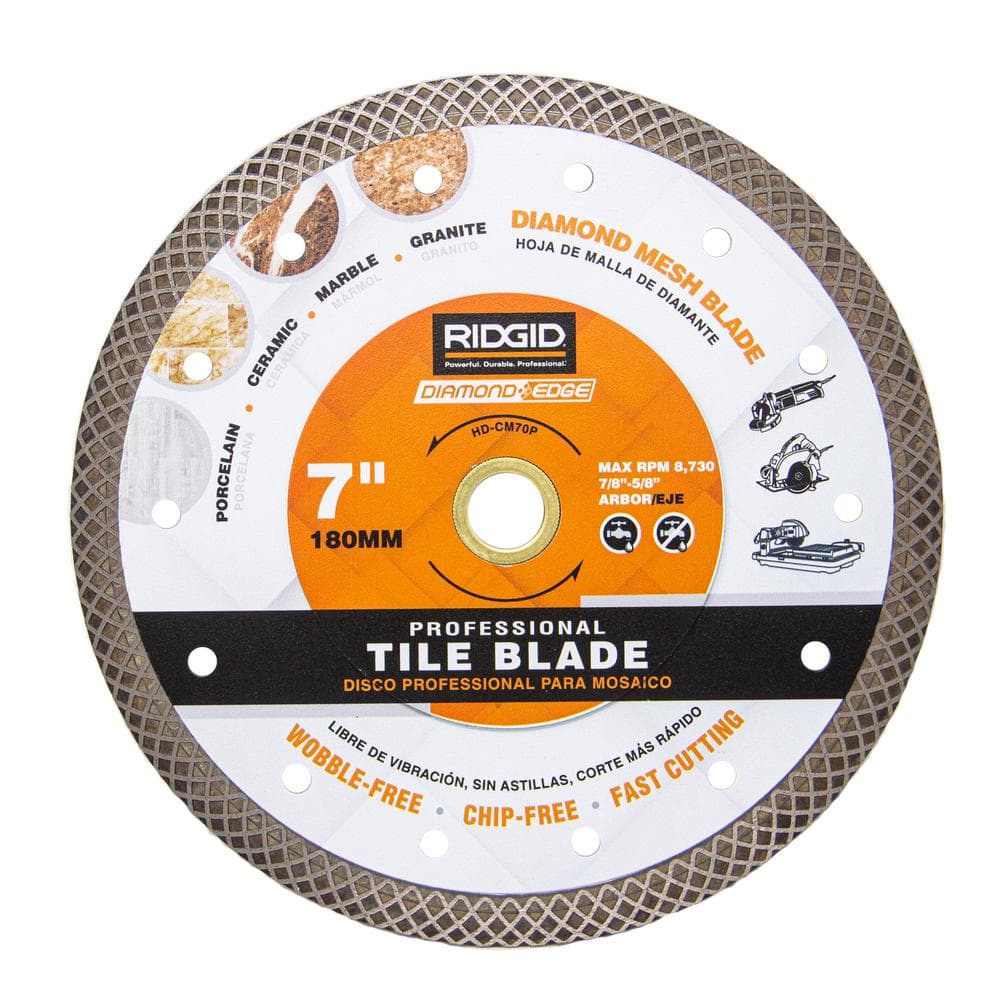 RIDGID 7 in. Turbo Mesh Rim Diamond Blade HD-CM70P