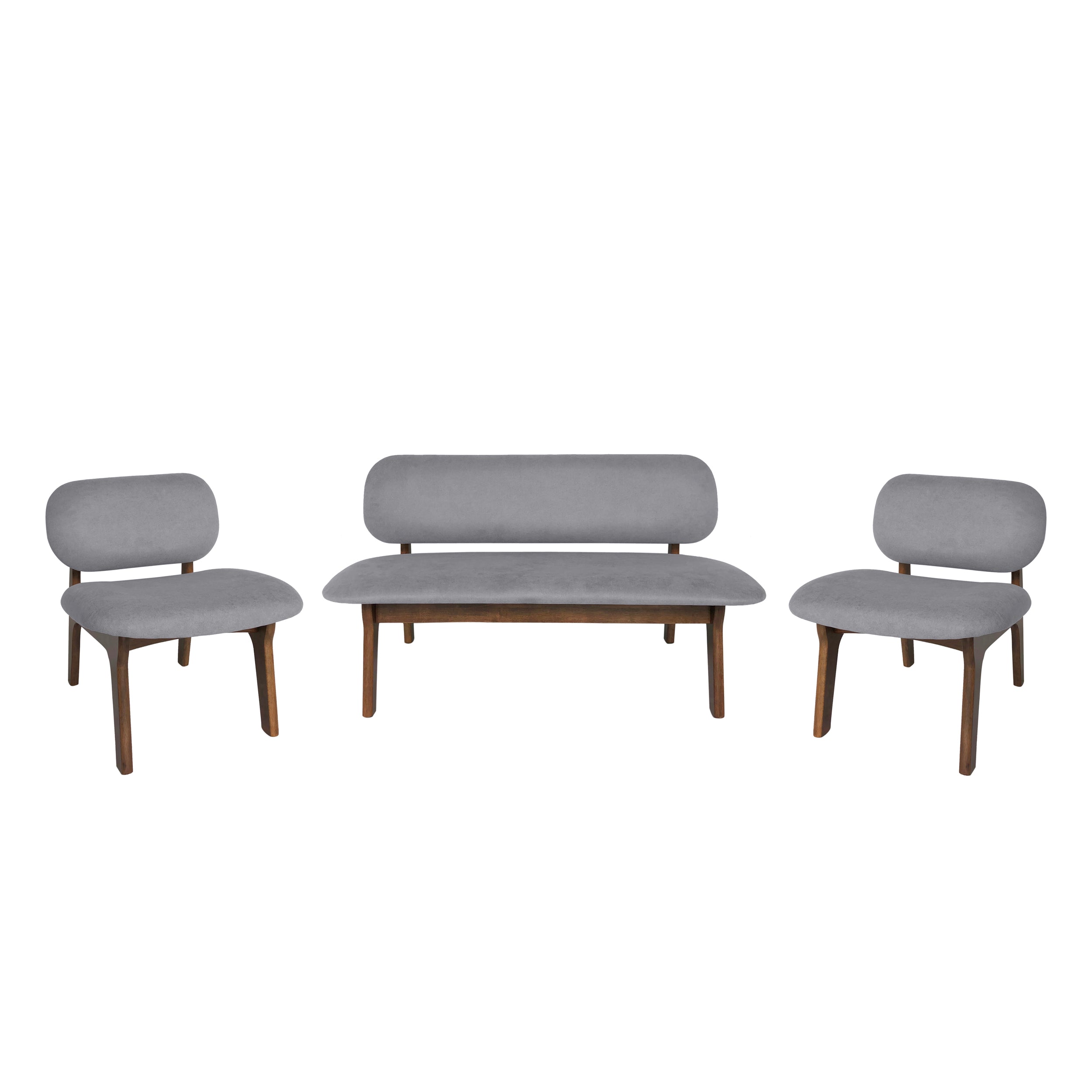 Jaxx Mid-Century Modern 3-Piece Chairs & Love Seat Living Room Set