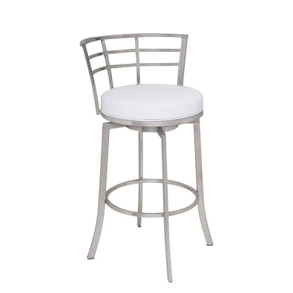 Curved Metal Back Counter Height Barstool with Flared Legs - 35 H x 20 W x 21 L Inches