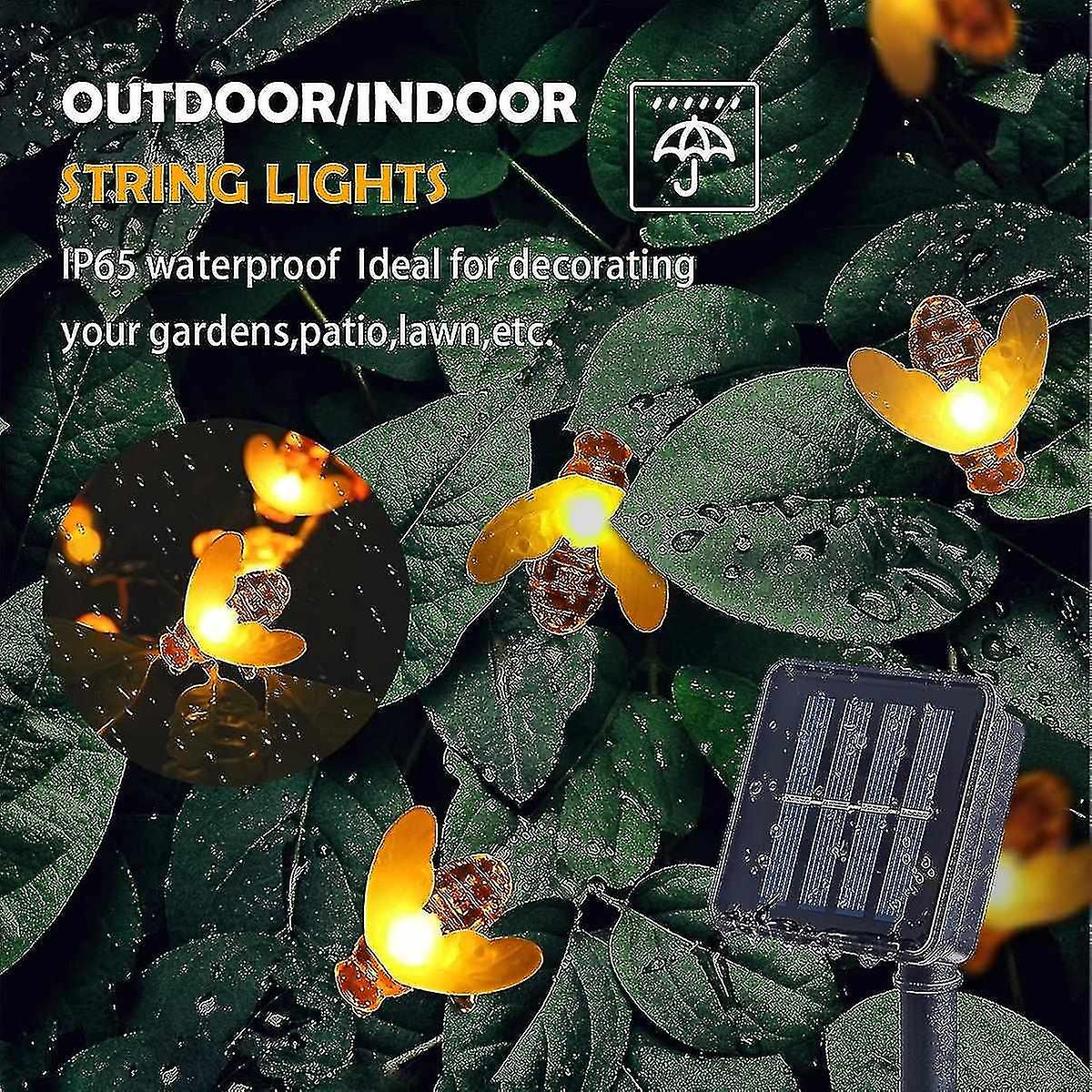 Wabjtam Solar String Lights Bees 30led Outdoor Fairy Lights Waterproof Indoor Garden Patio Christmas