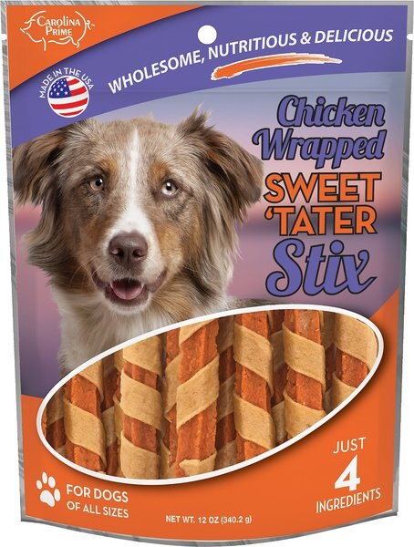 Carolina Prime Pet Chicken Wrapped Sweet 'Tater Stix Dehydrated Dog Treats