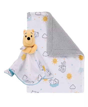 Disney Winnie the Pooh Baby Blanket and Security Blanket Set， 2 Pieces