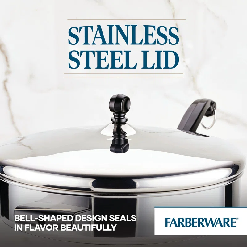 Farberware 50012 Classic Series 4.5 qt. Stainless Steel Nonstick Saute Pan with Lid