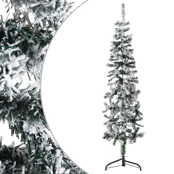 vidaXL Christmas Tree Decoration Slim Artificial Half Xmas Tree with Stand