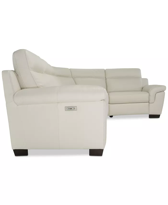 Furniture Julius II 5-Pc. Leather Sectional Sofa With 2 Power Recliners Power Headrests and USB Power Outlet